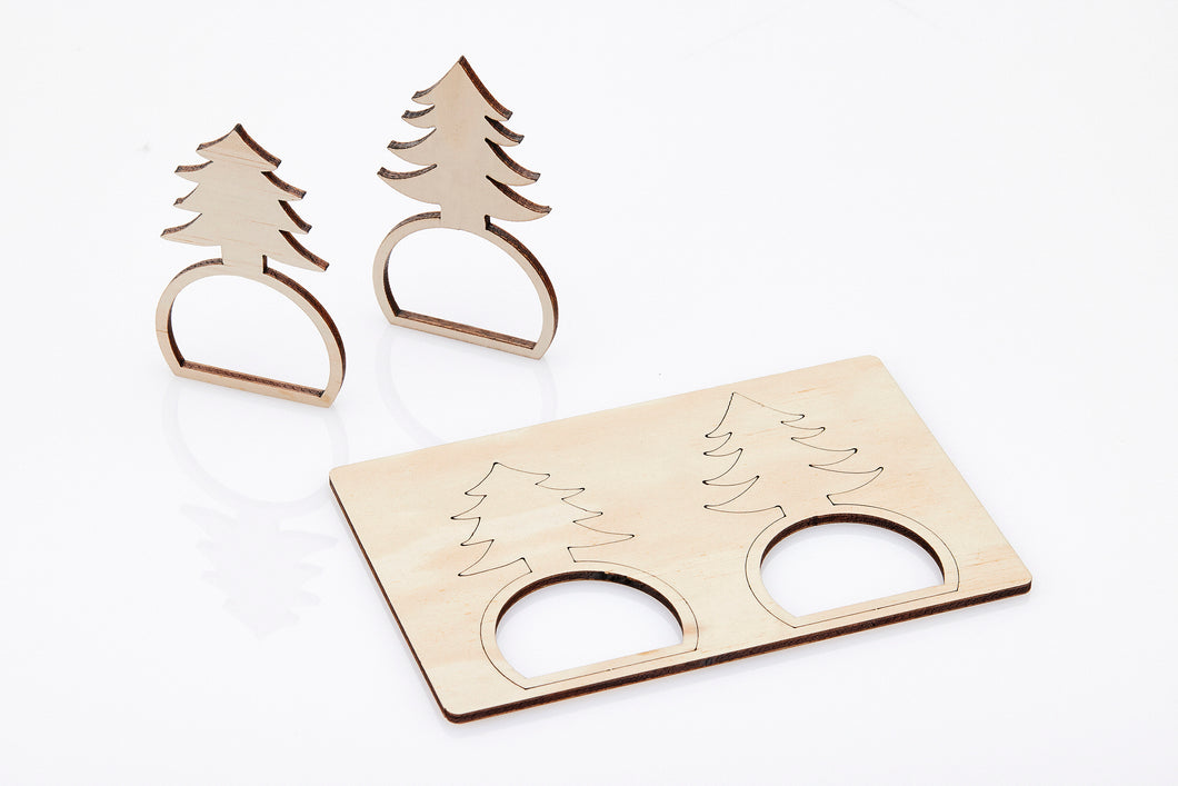 Christmas Tree Napkin Ring Set (4 rings)