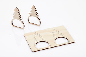 Christmas Tree Napkin Ring Set (4 rings)